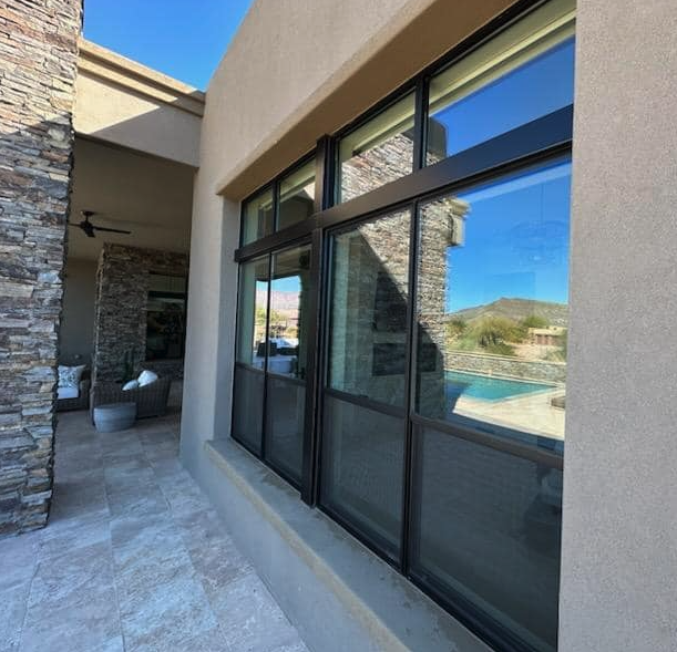 Large picture-window screens washed on a Phoenix Valley home