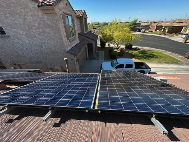 Sun screen cleaning on a two-story Phoenix Valley home